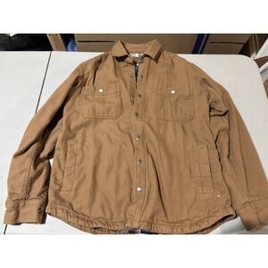 Duluth Trading‎ Co Flannel Lined Jacket Mens Large  Brown Canvas